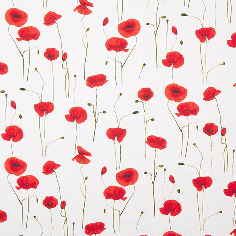 Tissu de décoration Semi-panama coquelicot – blanc/rouge,  image number 1