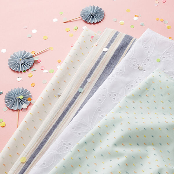 Tissu double gaze de coton rayures tissés teints | Poppy – blanc/bleu marine,  image number 7