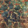 Tissu en coton Soleils batik – sapin bleu/brun-marron,  thumbnail number 1