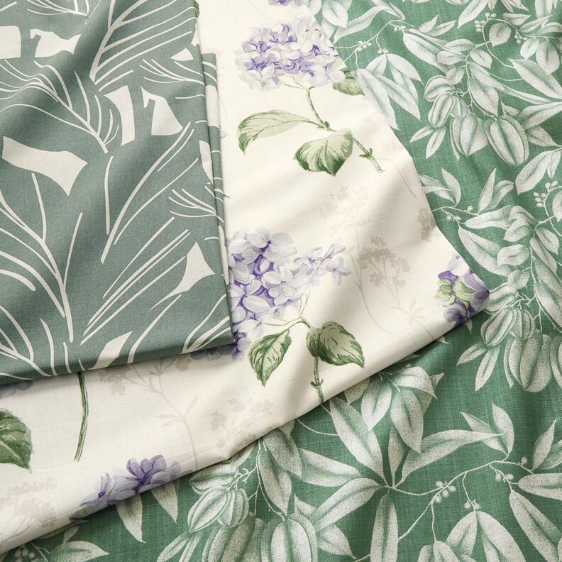 Tissu de décoration Panama Hortensias – ivoire/lilas, image number 5