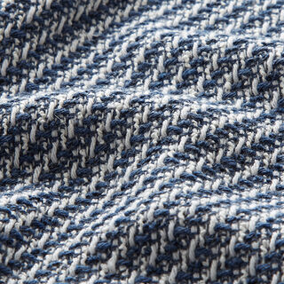 Tweed coton rayures diagonales – bleu jean/blanc, 