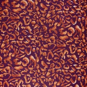 Jersey romanite Motif léopard – aubergine/terre cuite, 