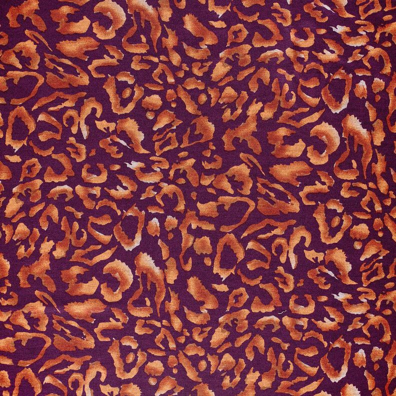 Jersey romanite Motif léopard – aubergine/terre cuite,  image number 1