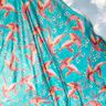 Beachwear tissu viscose paons et fleurs – bleu aqua/rose intense,  thumbnail number 6