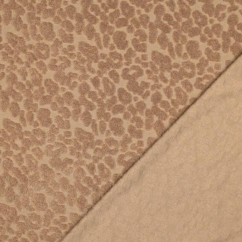 Tissu éponge Stretch Léopard – marron clair, image number 4