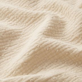 Tissu double gaze de coton dobby – nature, 