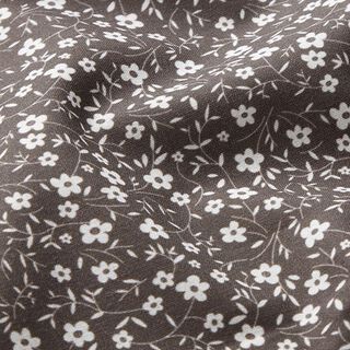 Popeline de coton Mille-fleurs – taupe foncé | Reste 50cm, 