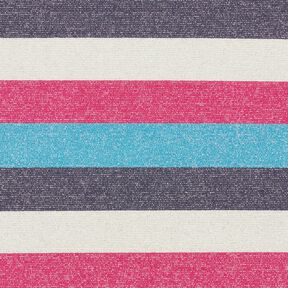 Jersey pailleté Rayures – rose intense/bleu marine, 