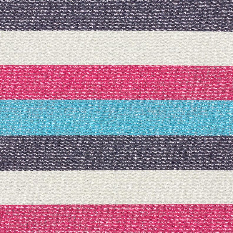 Jersey pailleté Rayures – rose intense/bleu marine,  image number 1