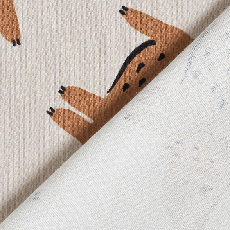 French Terry Sweat d’été Grands teckels – taupe clair, image number 4