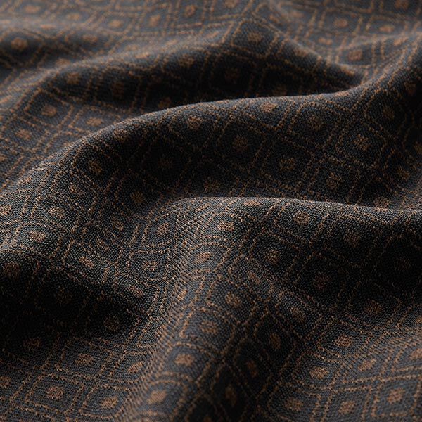 Stretch jacquard Losanges – noir/marron,  image number 2