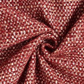 Tissu de revêtement tissu aspect bouclé coloré – rouge bordeaux/crème, 