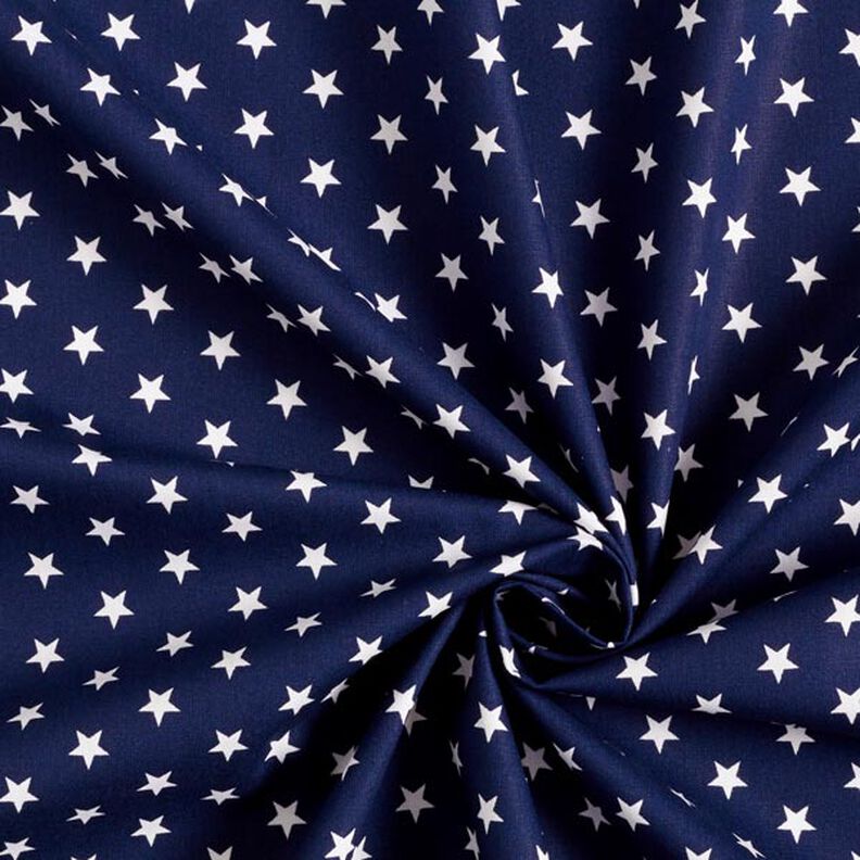 Popeline coton Moyens étoiles – bleu marine/blanc,  image number 5