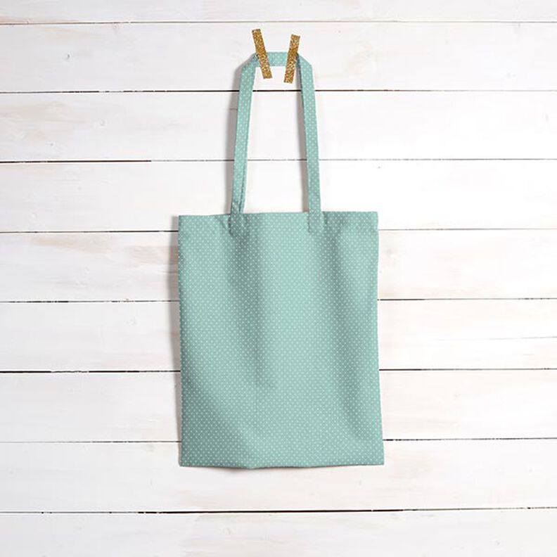 Coton enduit petits pois – bleu aqua,  image number 7