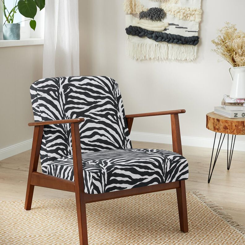 Tissu de revêtement Jacquard Zèbre – blanc/noir, image number 7