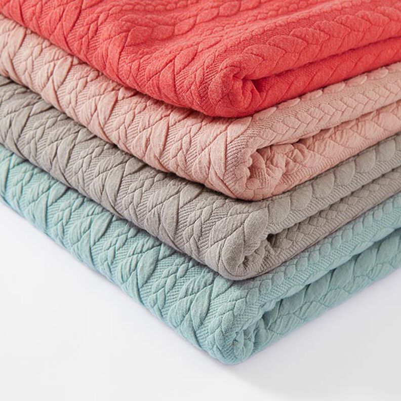 Jersey jacquard Cloqué Torsades – rosé,  image number 5