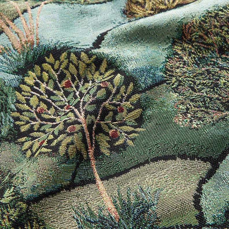 Tissu décoratif Gobelin Peinture de paysage – vert,  image number 2