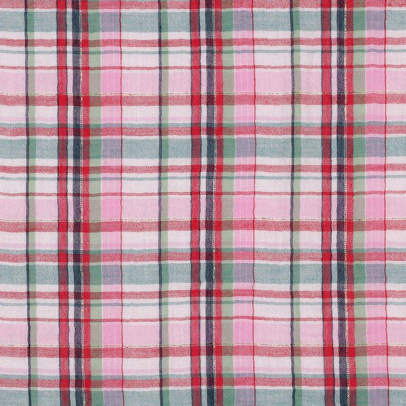 Tissu double gaze de coton Lurex Karo | Poppy Fabrics – rosé/or métallisé, image number 1