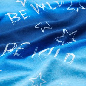 French Terry Be Wild | Glitzerpüppi – bleu roi/blanc, 