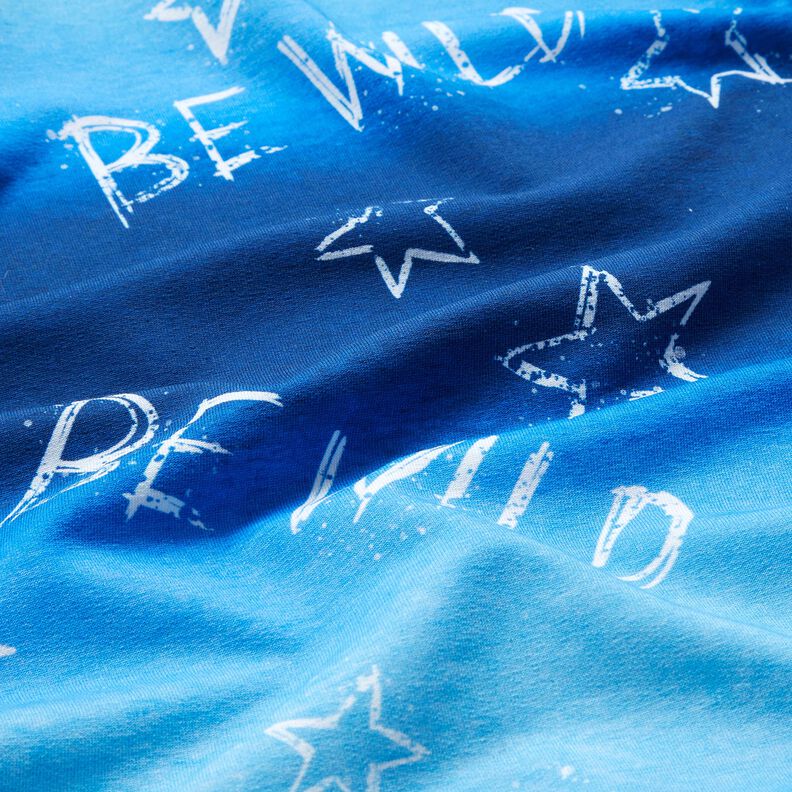 French Terry Be Wild | Glitzerpüppi – bleu roi/blanc, image number 2