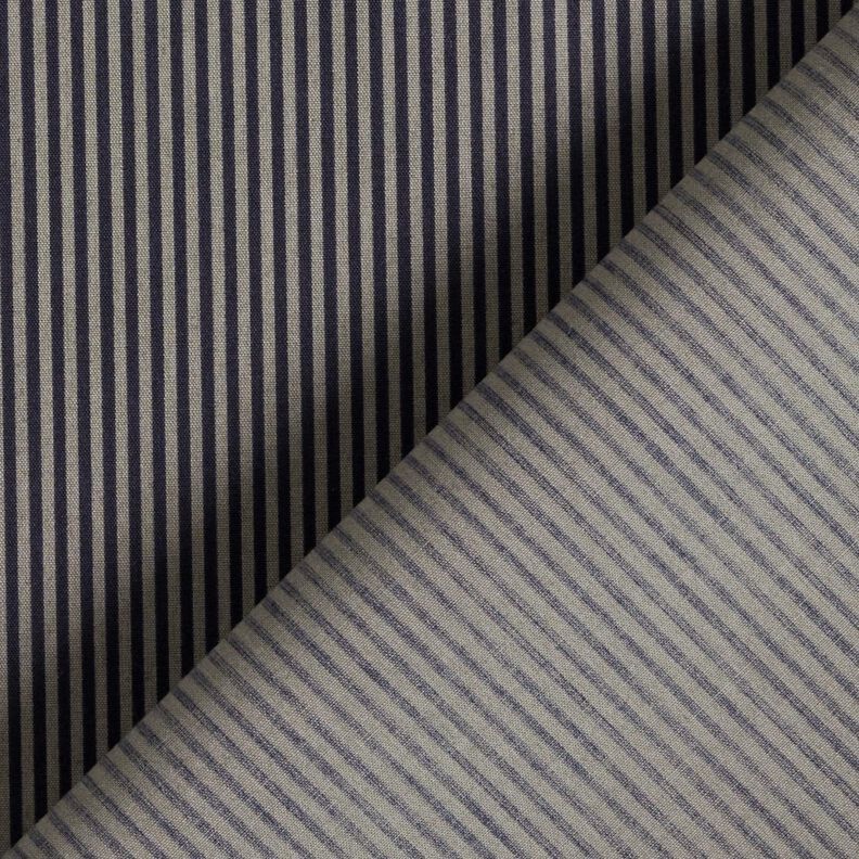 Tissu pour chemise à rayures verticales – noir/gris, image number 4