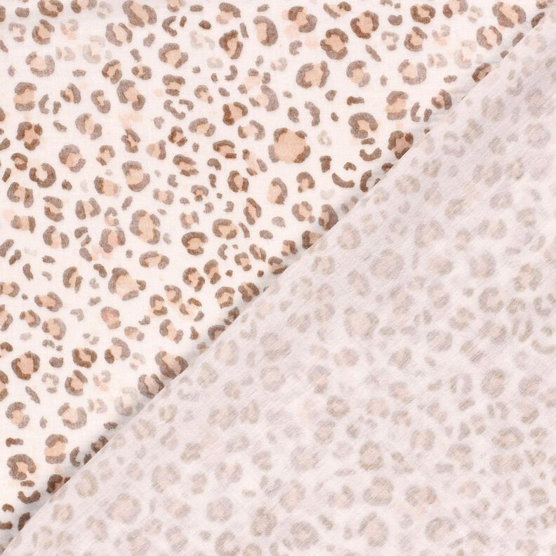 Tissu double gaze de coton Motif léopard aquarelle Impression numérique – ivoire,  image number 4