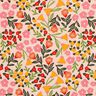 Coton enduit Prairie fleurie – beige clair/rose vif,  thumbnail number 1