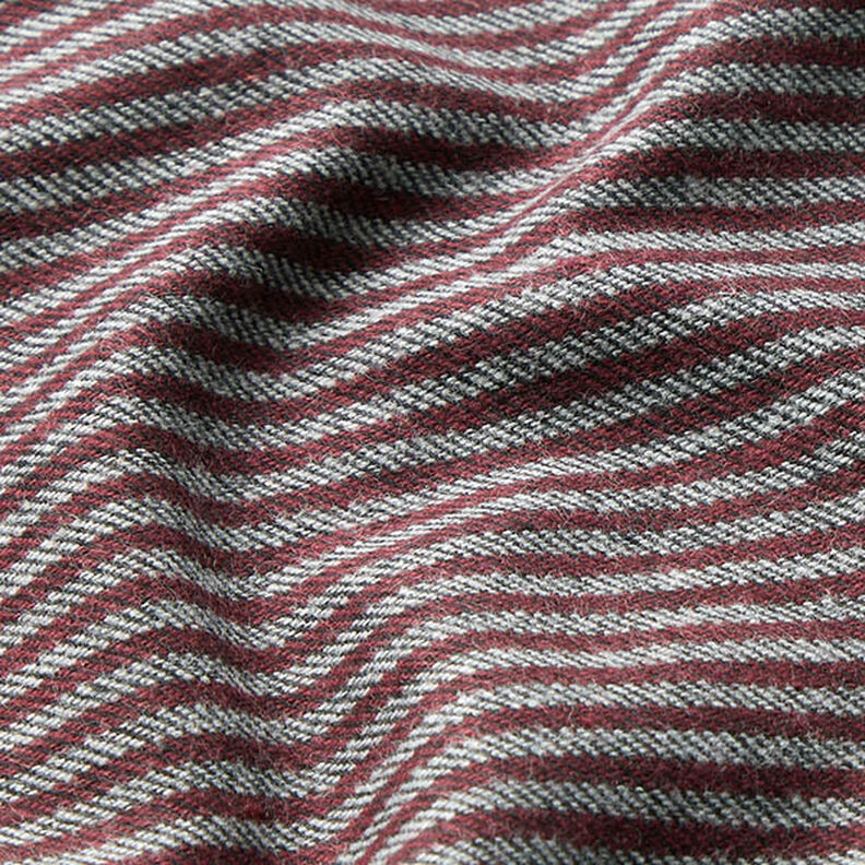 Tissu de pantalon Rayures – merlot/gris,  image number 2