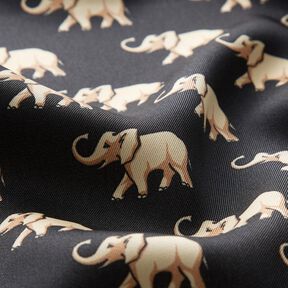 Tissu pour chemisier Éléphants – noir, 