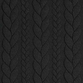 Jersey jacquard Cloqué Torsades – noir, 