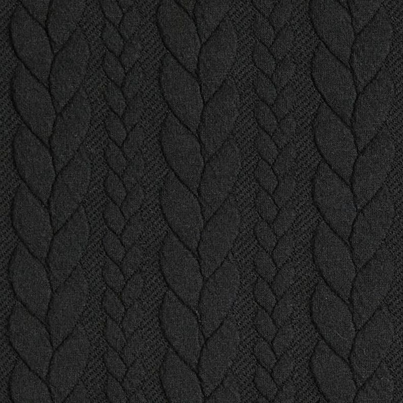 Jersey jacquard Cloqué Torsades – noir,  image number 1