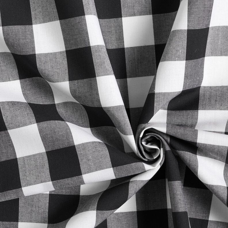 Tissu pour chemise großes Bäckerkaro – blanc/noir, image number 3