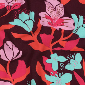 Tissu viscose LENZING™ ECOVERO™ Amira Floral | Nerida Hansen – merlot/chili, 