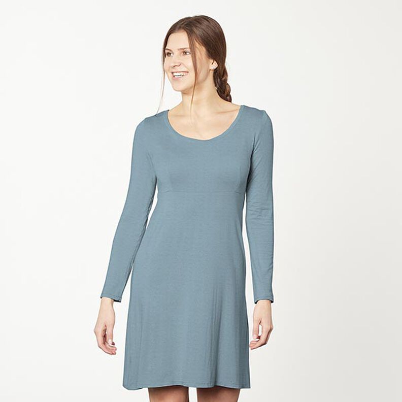 Jersey coton Medium uni – bleu pigeon,  image number 6