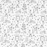 Popeline coton Tissu à colorier Noël – blanc/noir,  thumbnail number 1