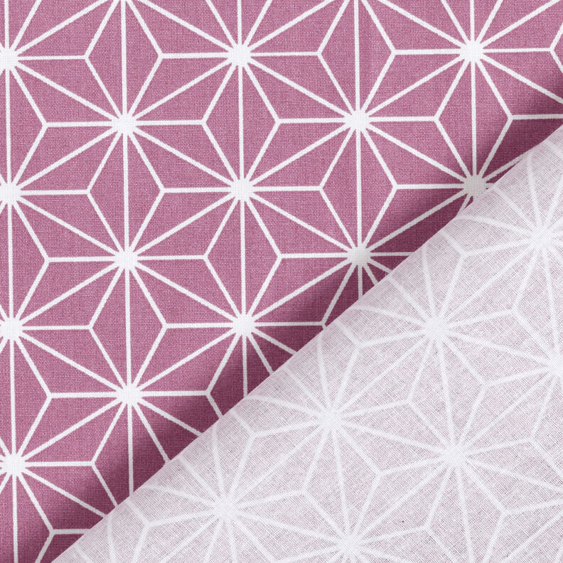 Tissu en coton Cretonne Étoiles japonaises Asanoha – raisin,  image number 4