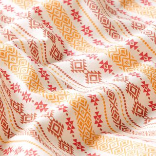 Tissu en coton cretonne Ethno – moutarde/beige, 
