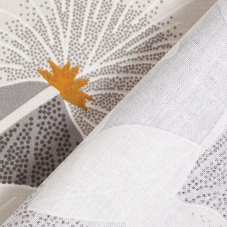 Tissu de décoration Semi-panama Grandes fleurs – gris,  image number 4