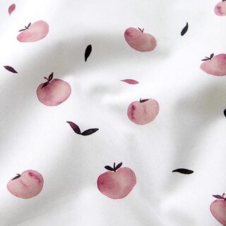 Popeline coton Pommes Impression numérique – blanc, 