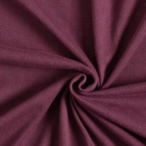 Jersey finement tricoté à motif ajouré – aubergine, 
