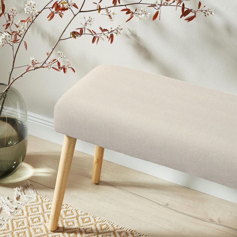 Tissu de d&eacute;coration Serg&eacute; bicolore &ndash; beige clair/nature,  image number 4