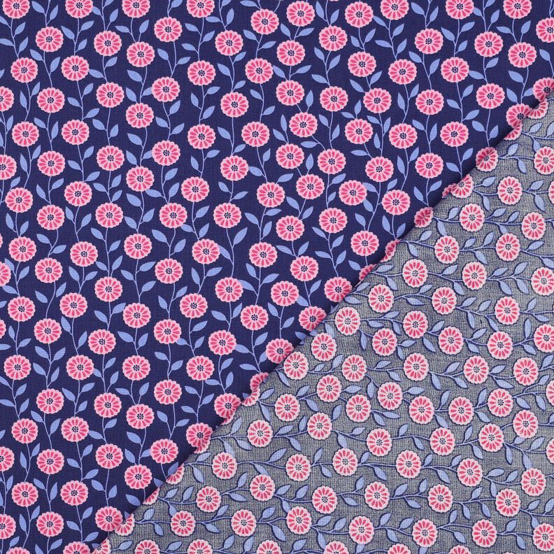 Popeline coton Fleurs d'été | Poppy Fabrics – rose/indigo,  image number 4