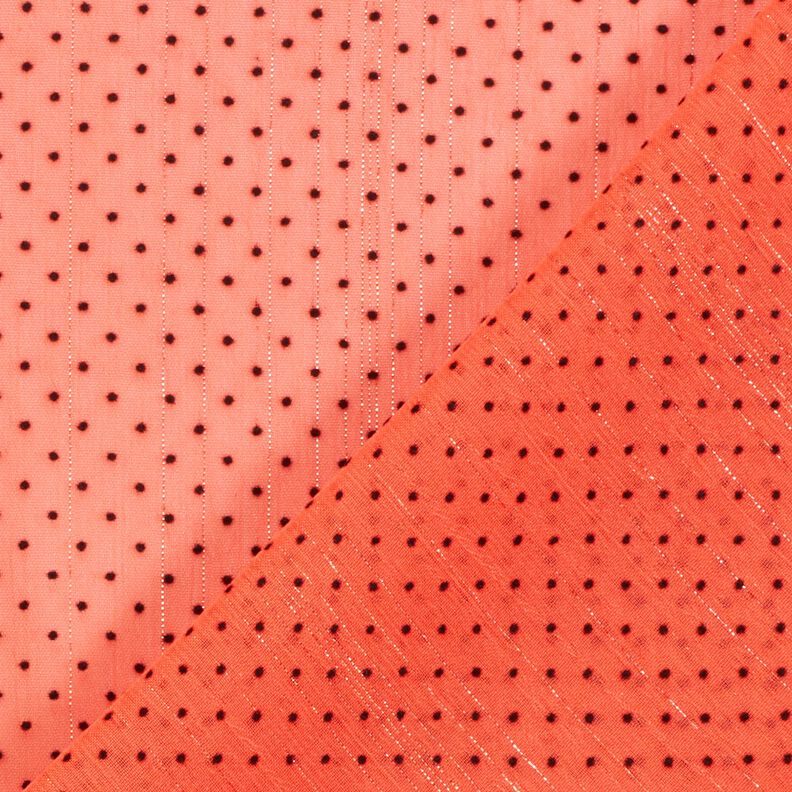 Mousseline Rayures et pois pailletés – orange, image number 4