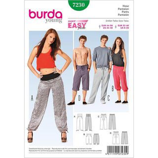 Pantalon de jogging pour Elle & Lui, Burda 7230, 