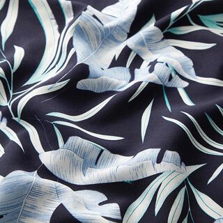 Tissu en lin feuilles de bananier – bleu nuit, 