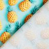 Tissu en coton Popeline ananas – bleu aqua/jaune,  thumbnail number 4