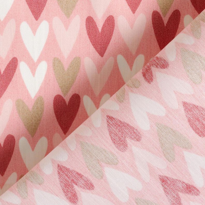 Popeline coton Cœurs – vieux rose clair, image number 4