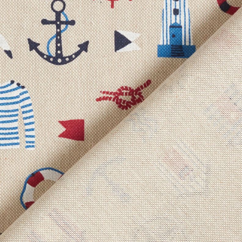 Tissu de décoration Semi-panama Classiques maritimes – nature/bleu marine, image number 4