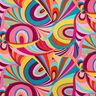 Voile de viscose-coton avec boucles abstraites – violet pastel/bleu aqua,  thumbnail number 1