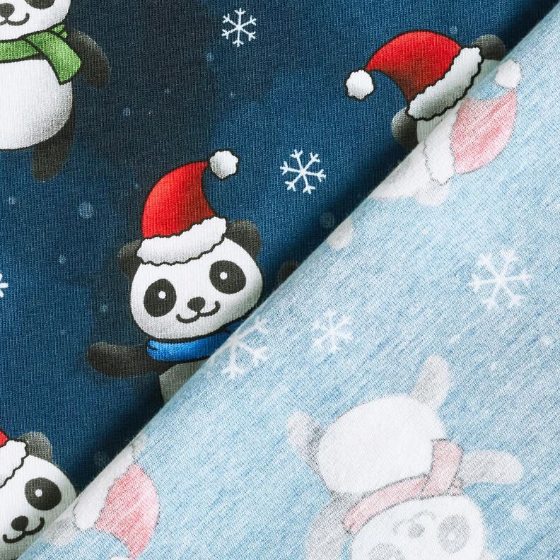 Jersey coton Panda dans l'esprit de Noël | Glitzerpüppi – bleu nuit/chili,  image number 4